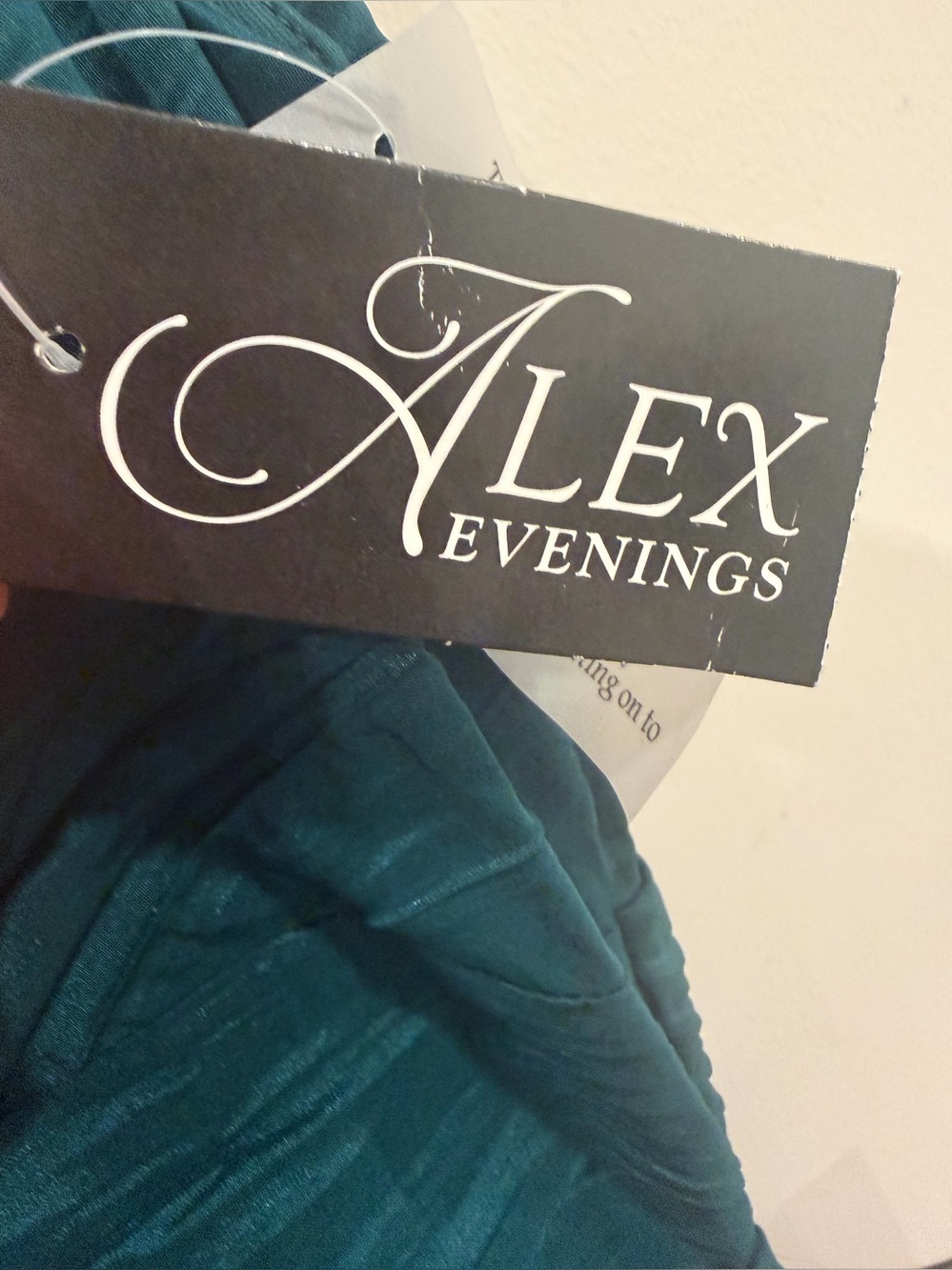 Alex Evenings Women's Crinkle Stretch Taffeta Mermaid Gown Green size 14 NWT - Picture 4 of 11
